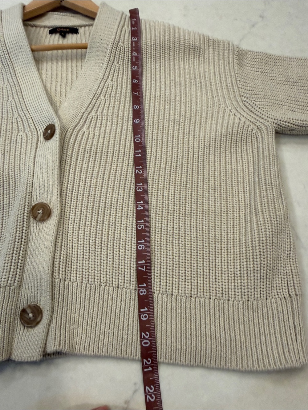 Quince 100% Organic Cotton Fisherman Boxy Cropped Cardigan Size Small - Picture 6 of 7